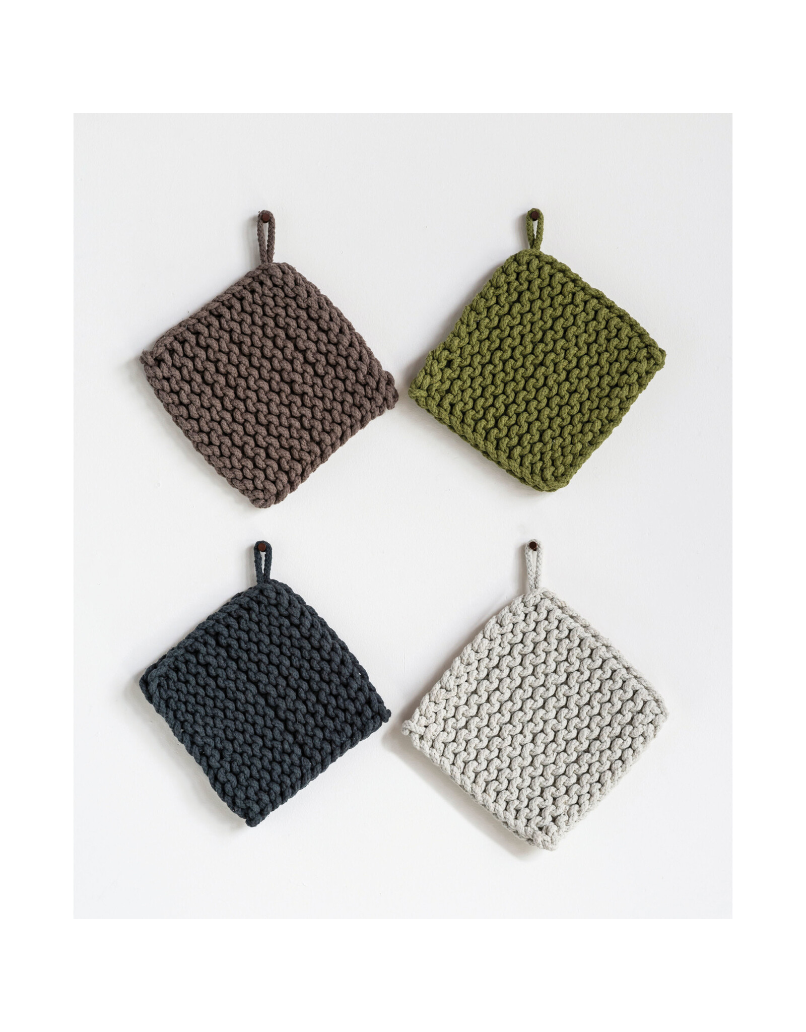 Cotton Crocheted Pot Holder, Various Colours