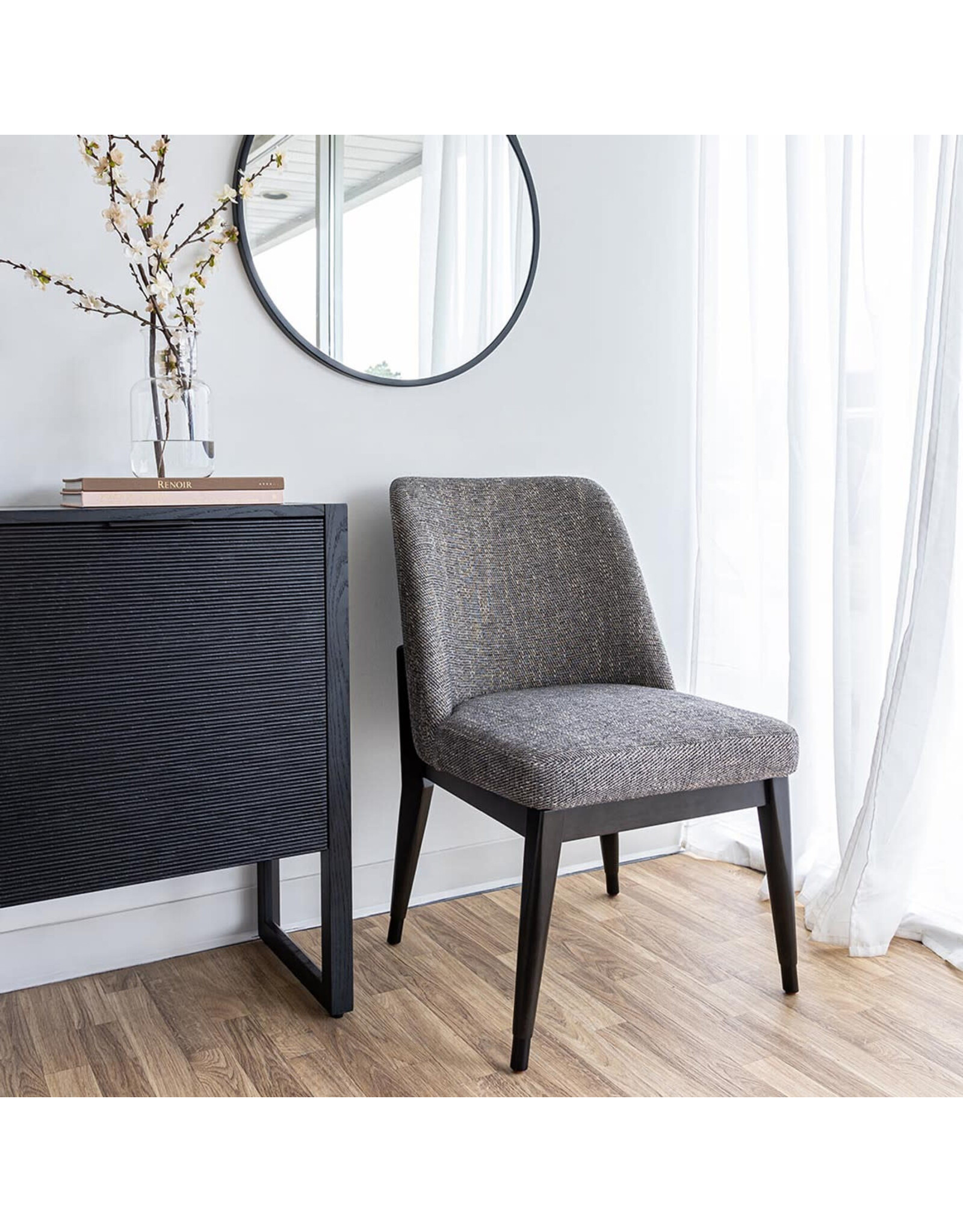 Fawcett Dining Chair, Dark Base - Pepper