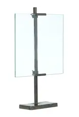 16-3/4"H Metal & Glass Photo Frame w/ Metal Stand, Black
