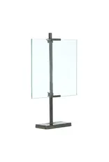 16-3/4"H Metal & Glass Photo Frame w/ Metal Stand, Black