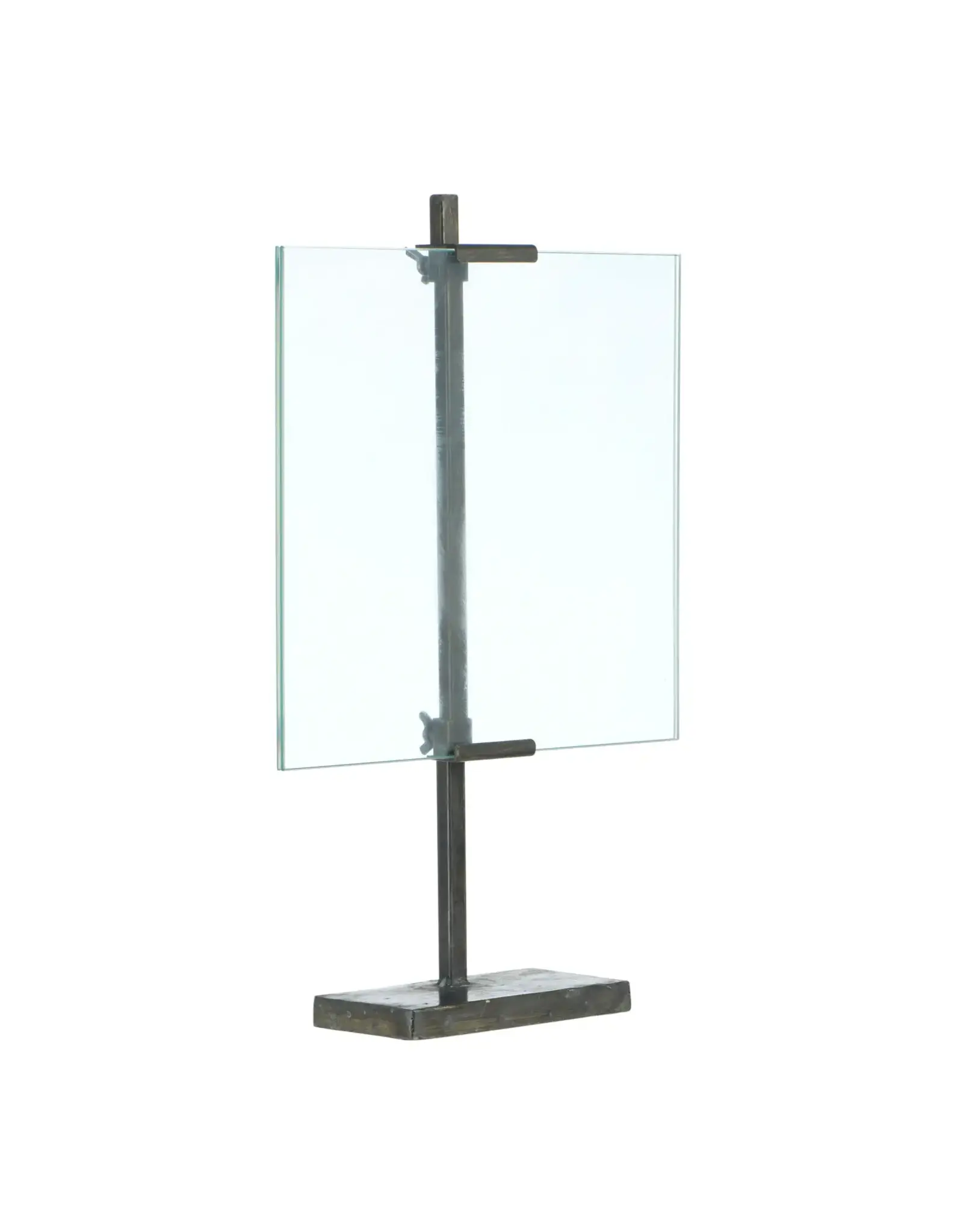 16-3/4"H Metal & Glass Photo Frame w/ Metal Stand, Black