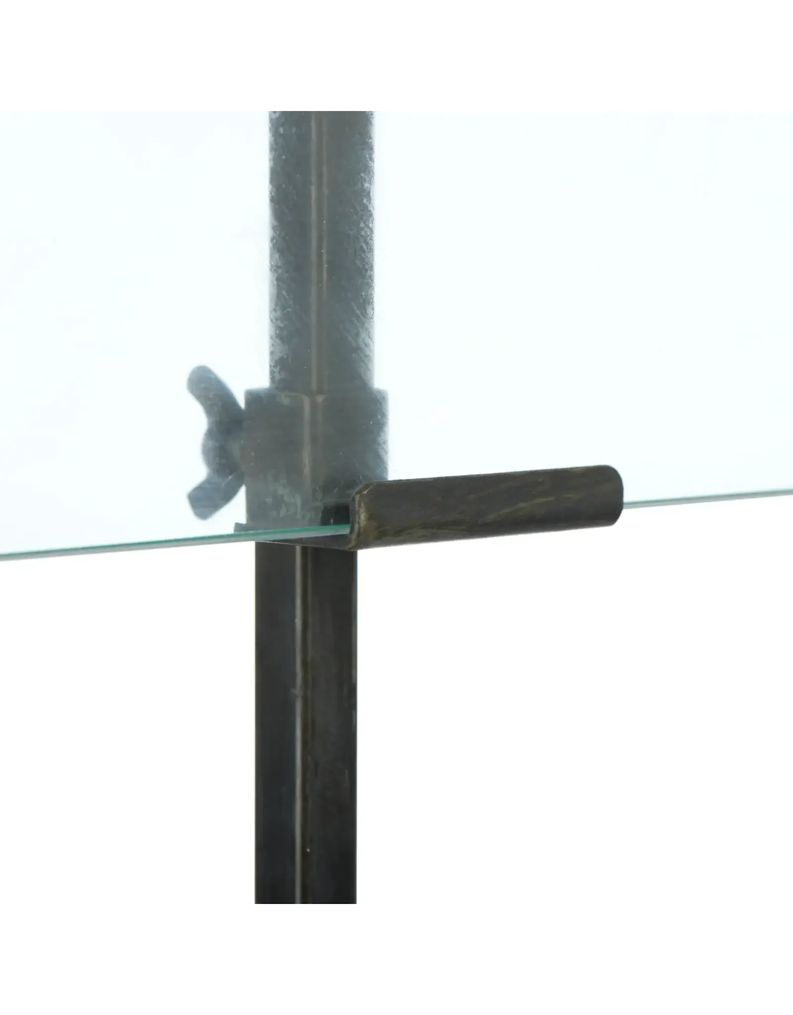 16-3/4"H Metal & Glass Photo Frame w/ Metal Stand, Black