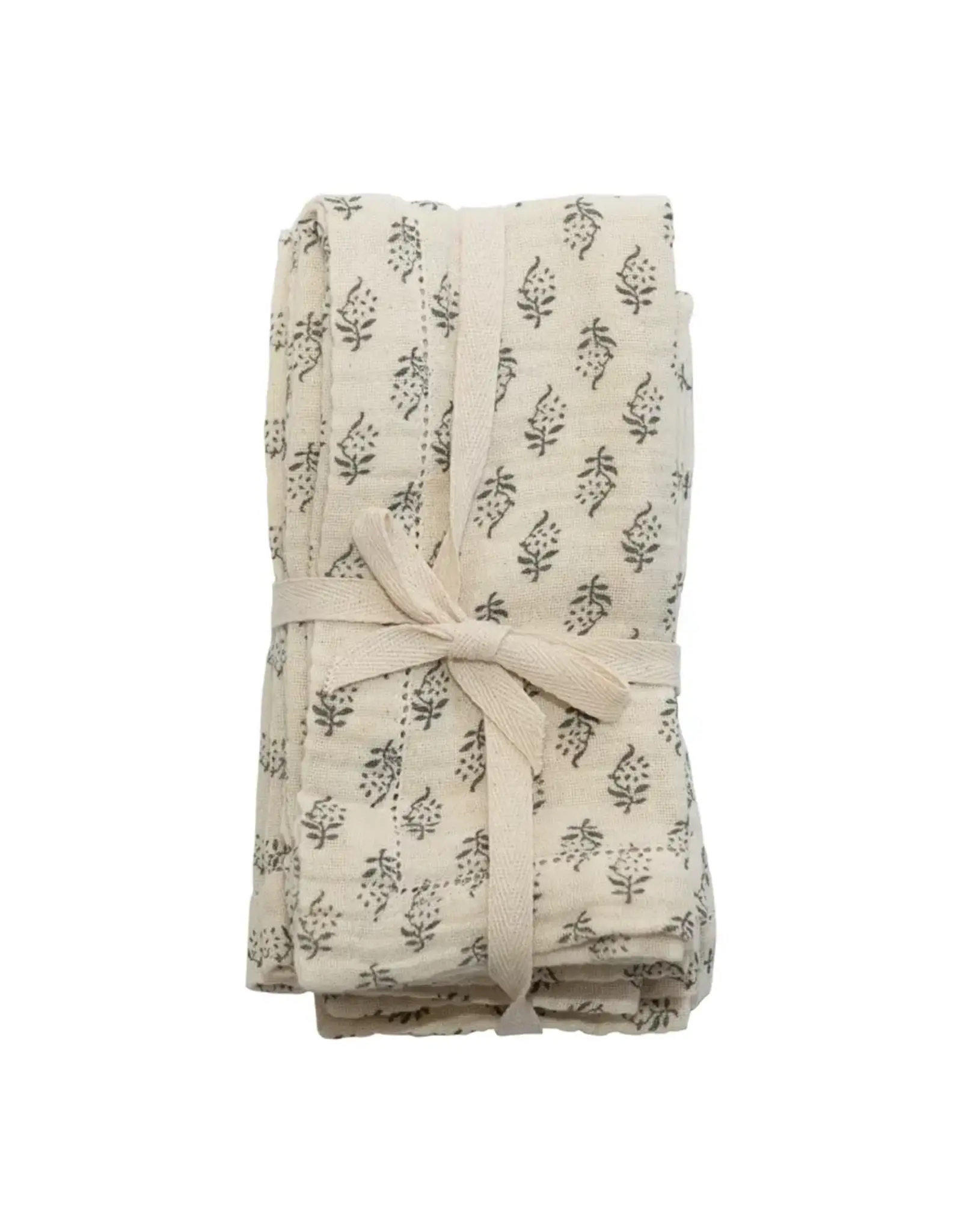 Cotton Napkins, Natural & Grey S/4