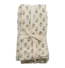 S/4 18" Sq Cotton Napkins, Natural & Grey