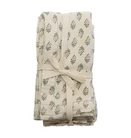 S/4 18" Sq Cotton Napkins, Natural & Grey