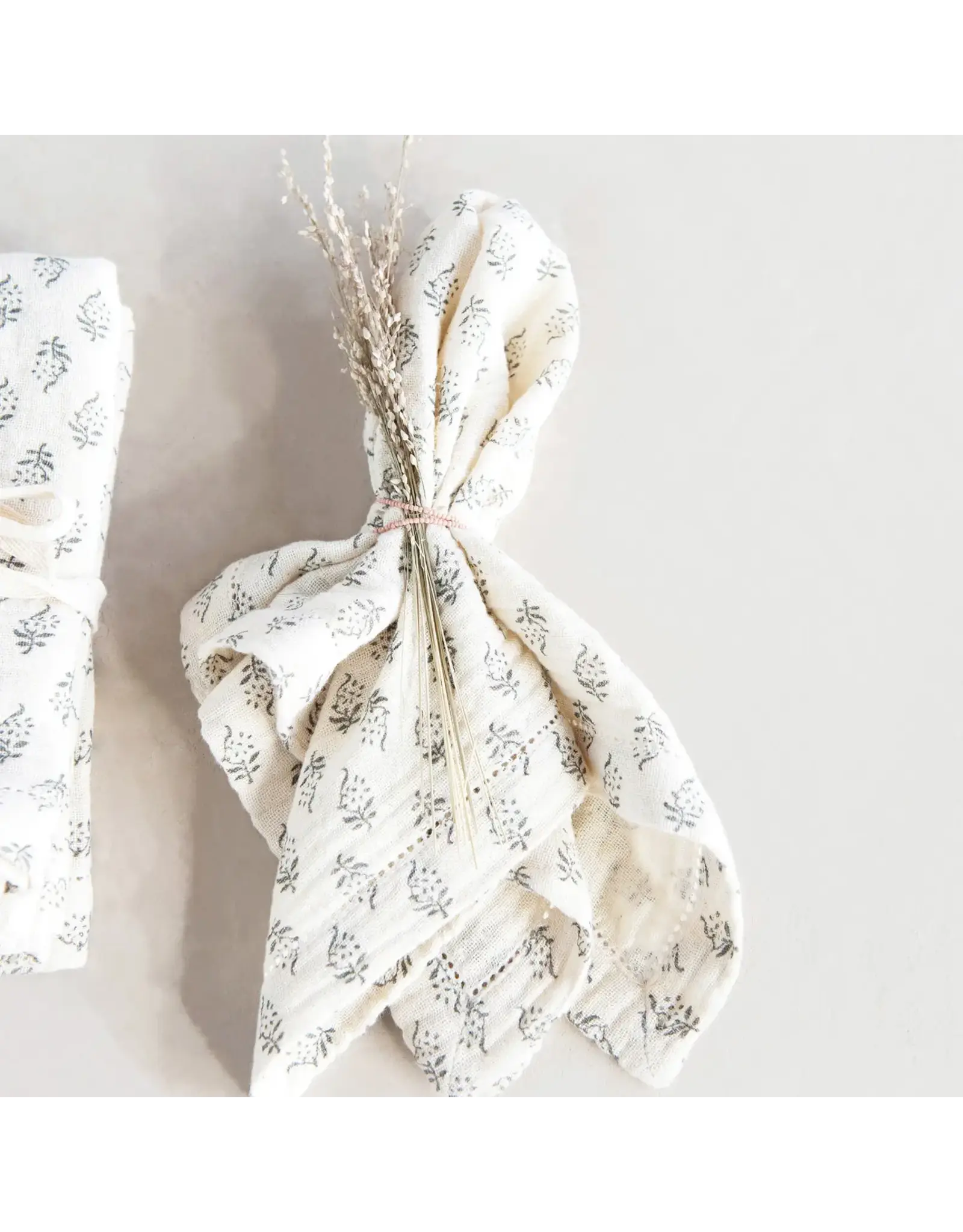 Cotton Napkins, Natural & Grey S/4