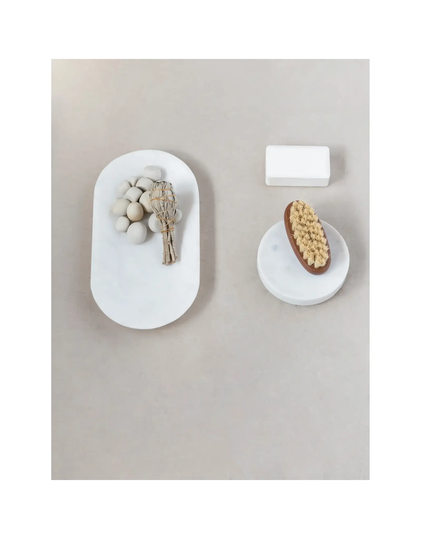 10-3/4"L x 5-1/4"H Marble Oval Tray