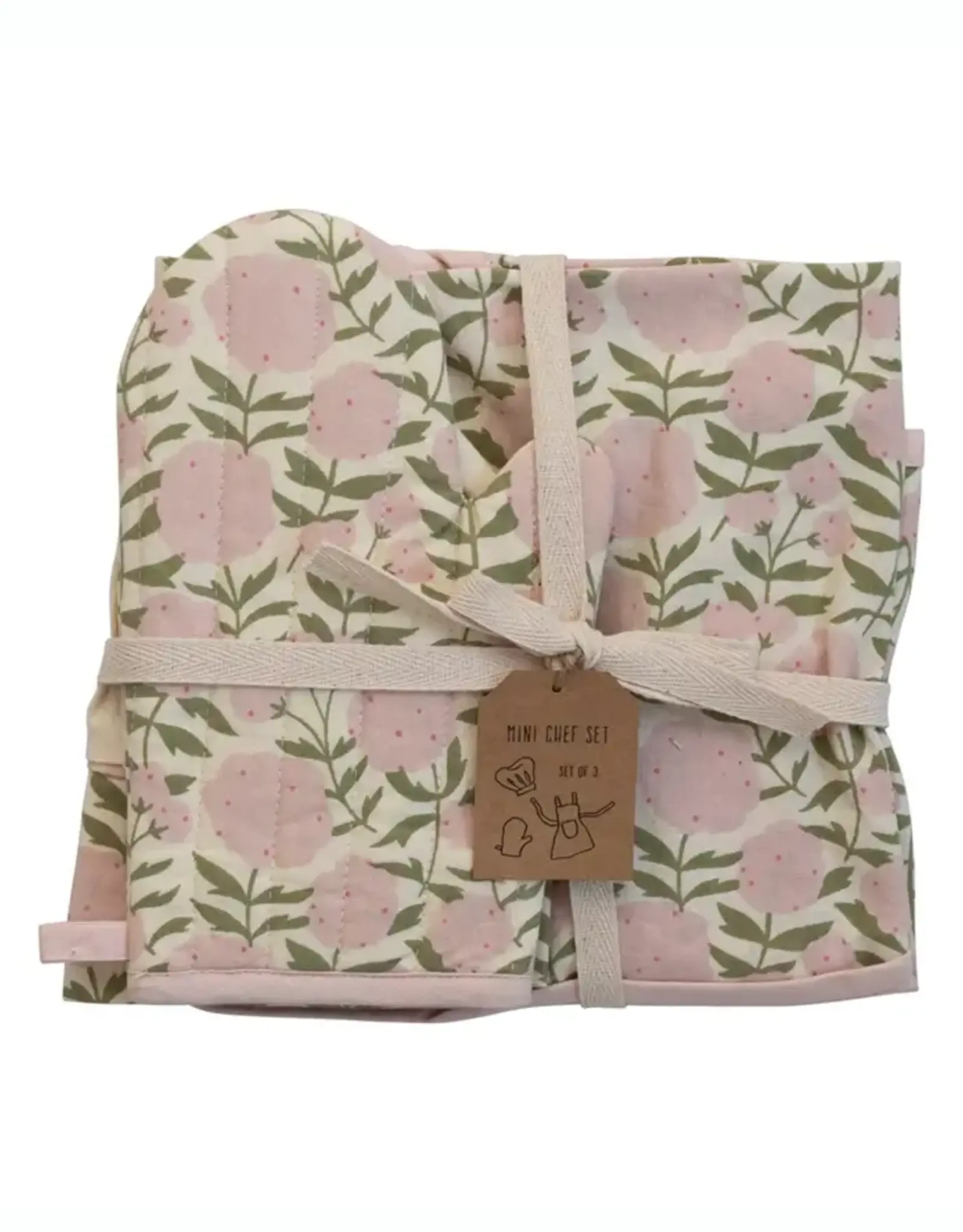 Kid's Cotton Apron with Chef Hat and Oven Mitt