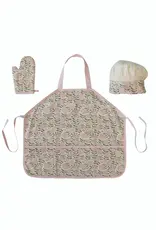 Kid's Cotton Apron with Chef Hat and Oven Mitt
