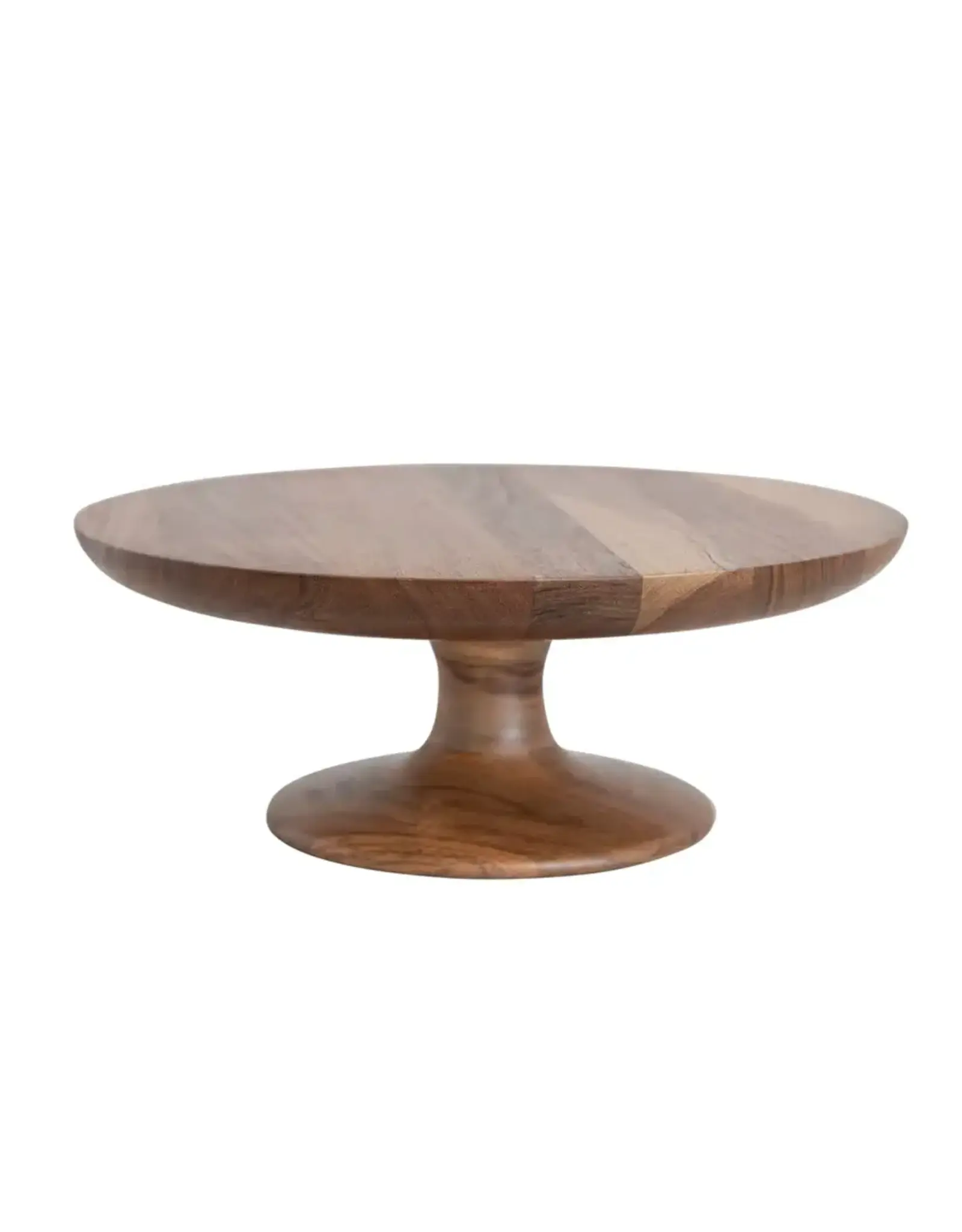 13" Round x 5"H Acacia Wood Pedestal