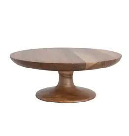13" Round x 5"H Acacia Wood Pedestal