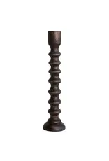 Hand-Carved Mango Wood Taper Candle Holder, 21"H