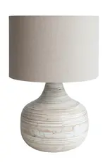 11-1/4"Rnd x 20-1/2"H Bamboo  Table Lamp, White Wash