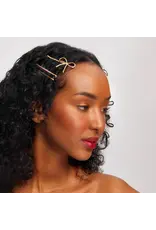 Metal Enamel Cloud & Bow Bobby Pins 8pc Set - Rosewood