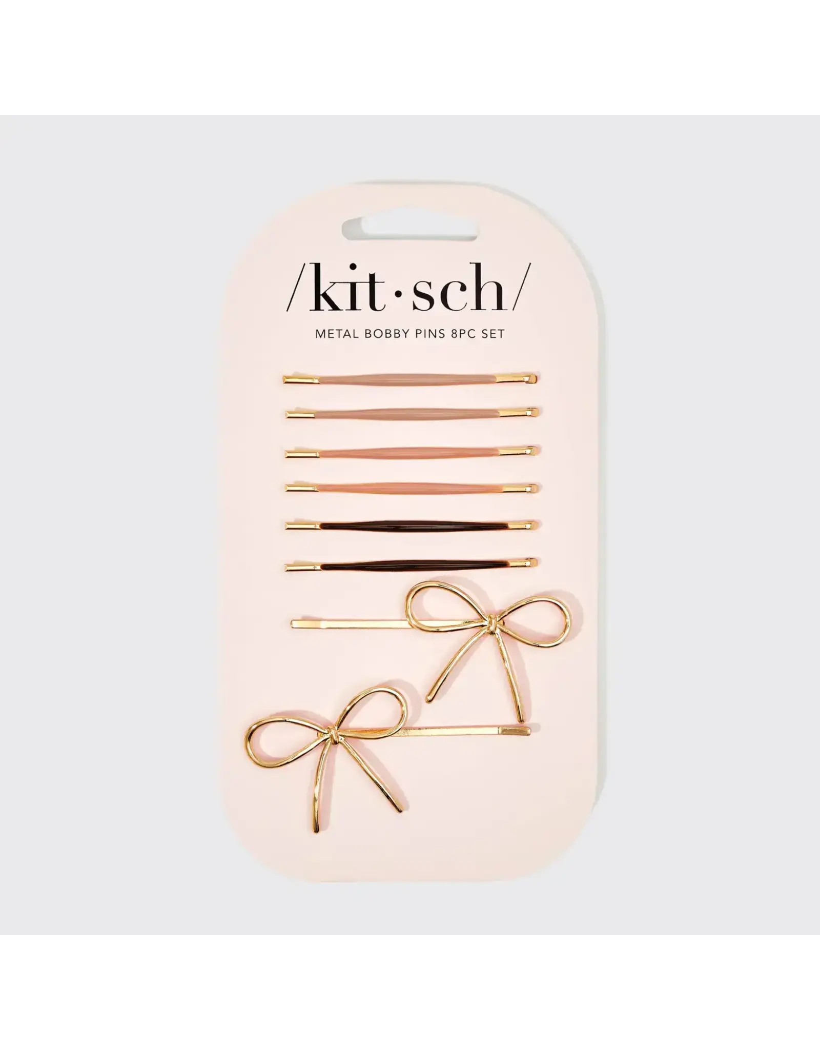 Metal Enamel Cloud & Bow Bobby Pins 8pc Set - Rosewood