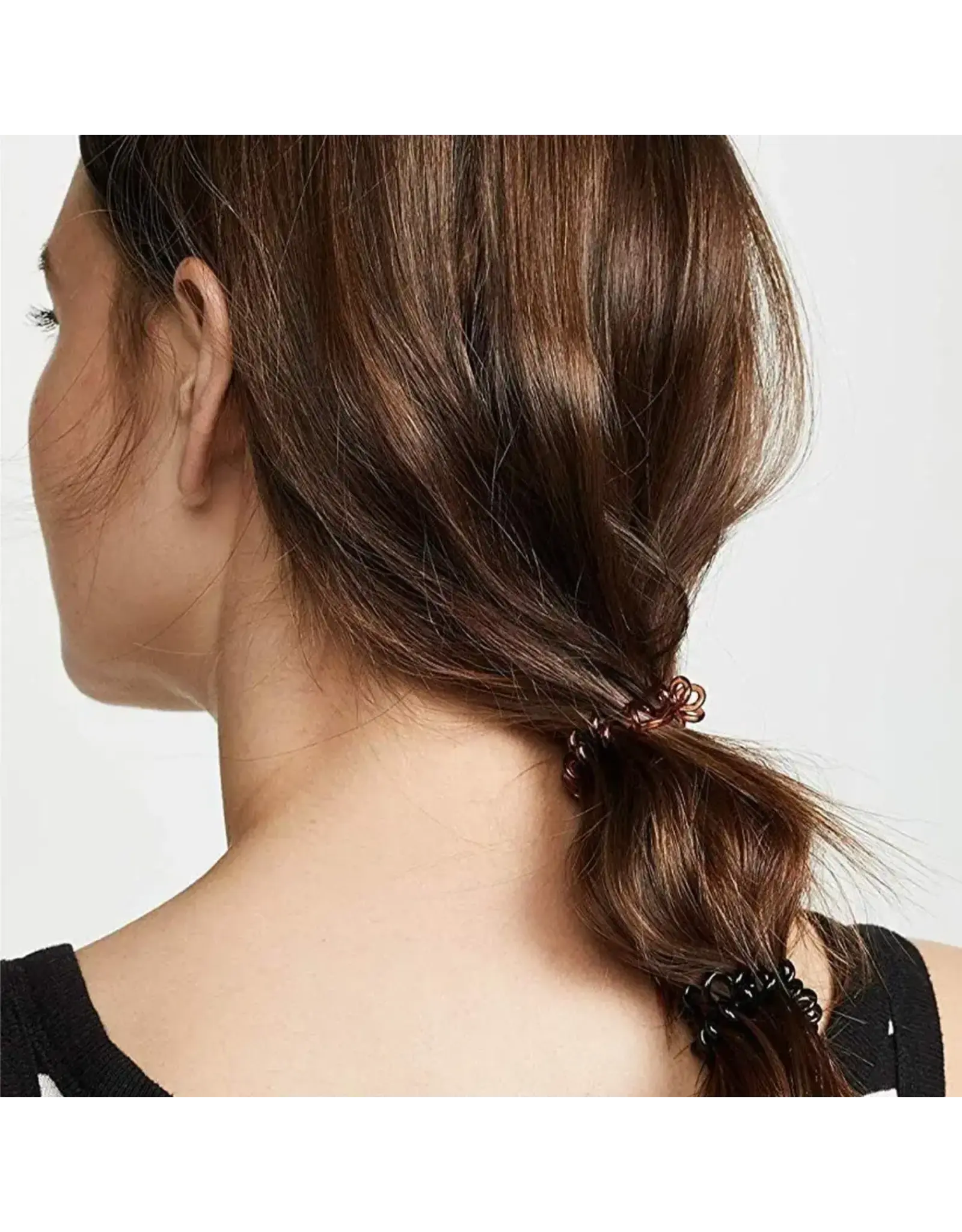 Spiral Hair Ties, Brunette, 8pk