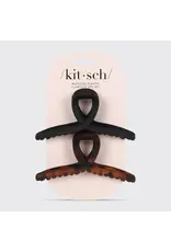 Recycled Plastic Large Loop Claw Clips 2pc - Black & Tort
