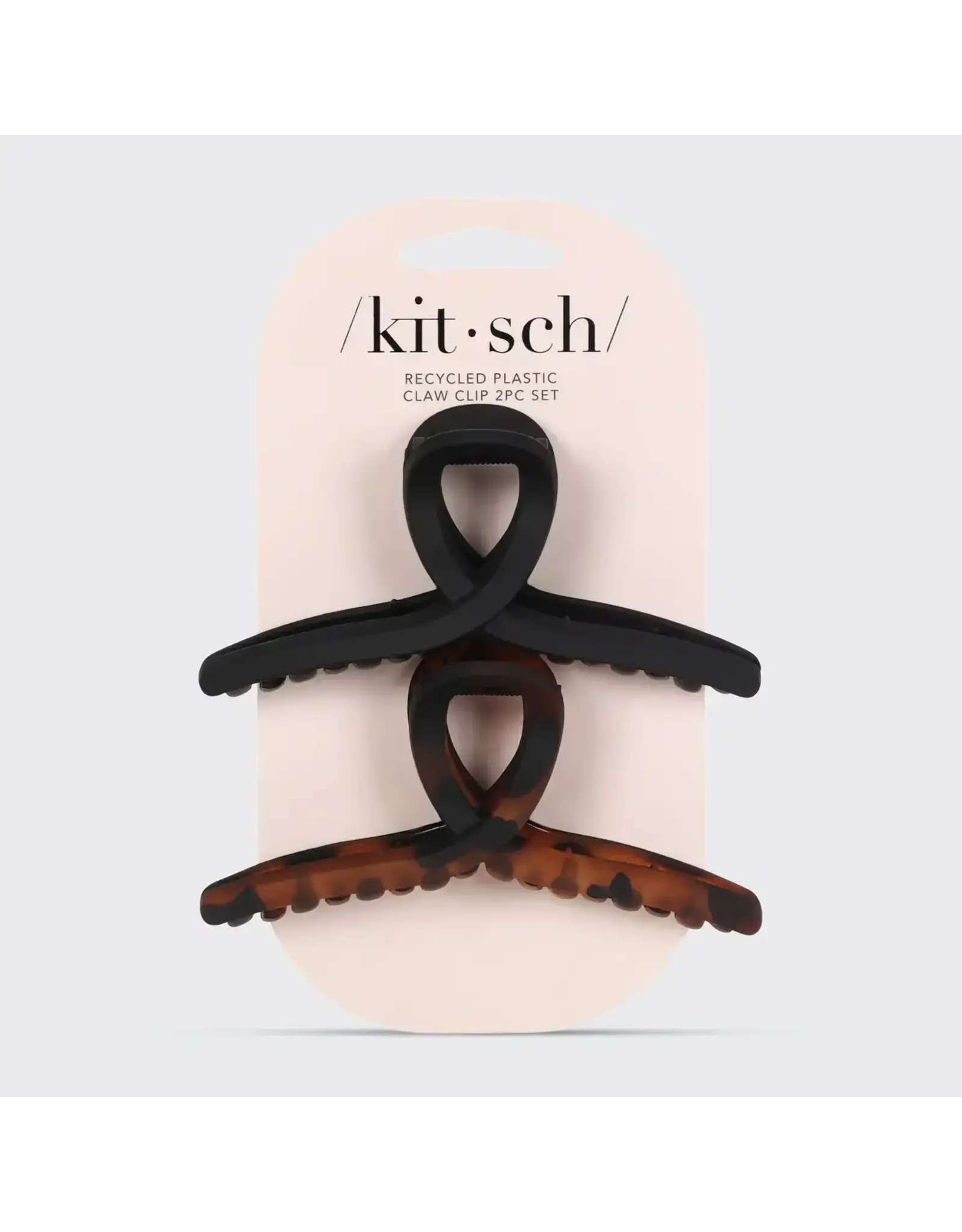 Recycled Plastic Large Loop Claw Clips 2pc - Black & Tort