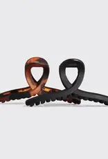Recycled Plastic Large Loop Claw Clips 2pc - Black & Tort