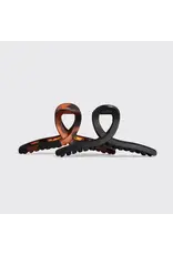 Recycled Plastic Large Loop Claw Clips 2pc - Black & Tort