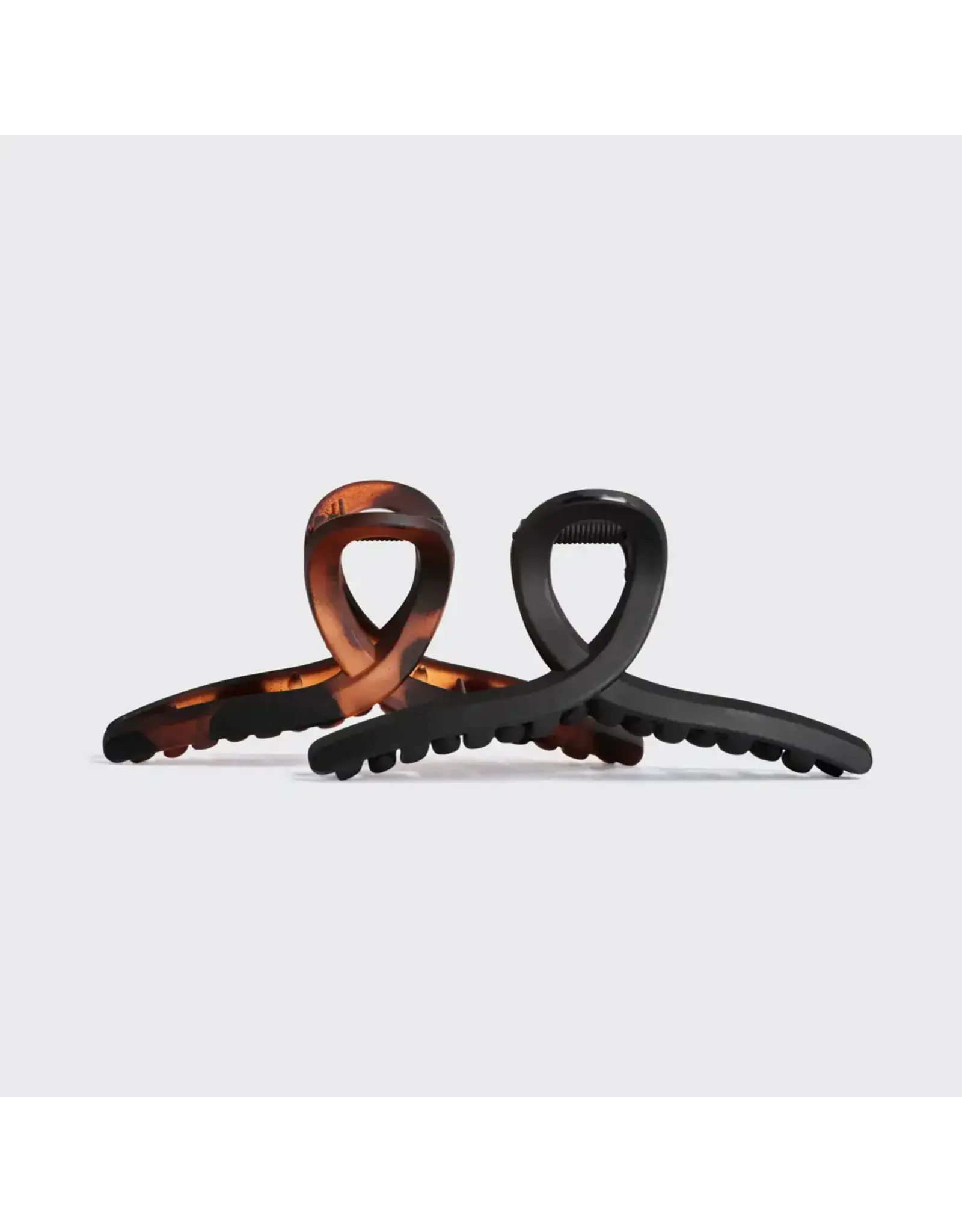Recycled Plastic Large Loop Claw Clips 2pc - Black & Tort