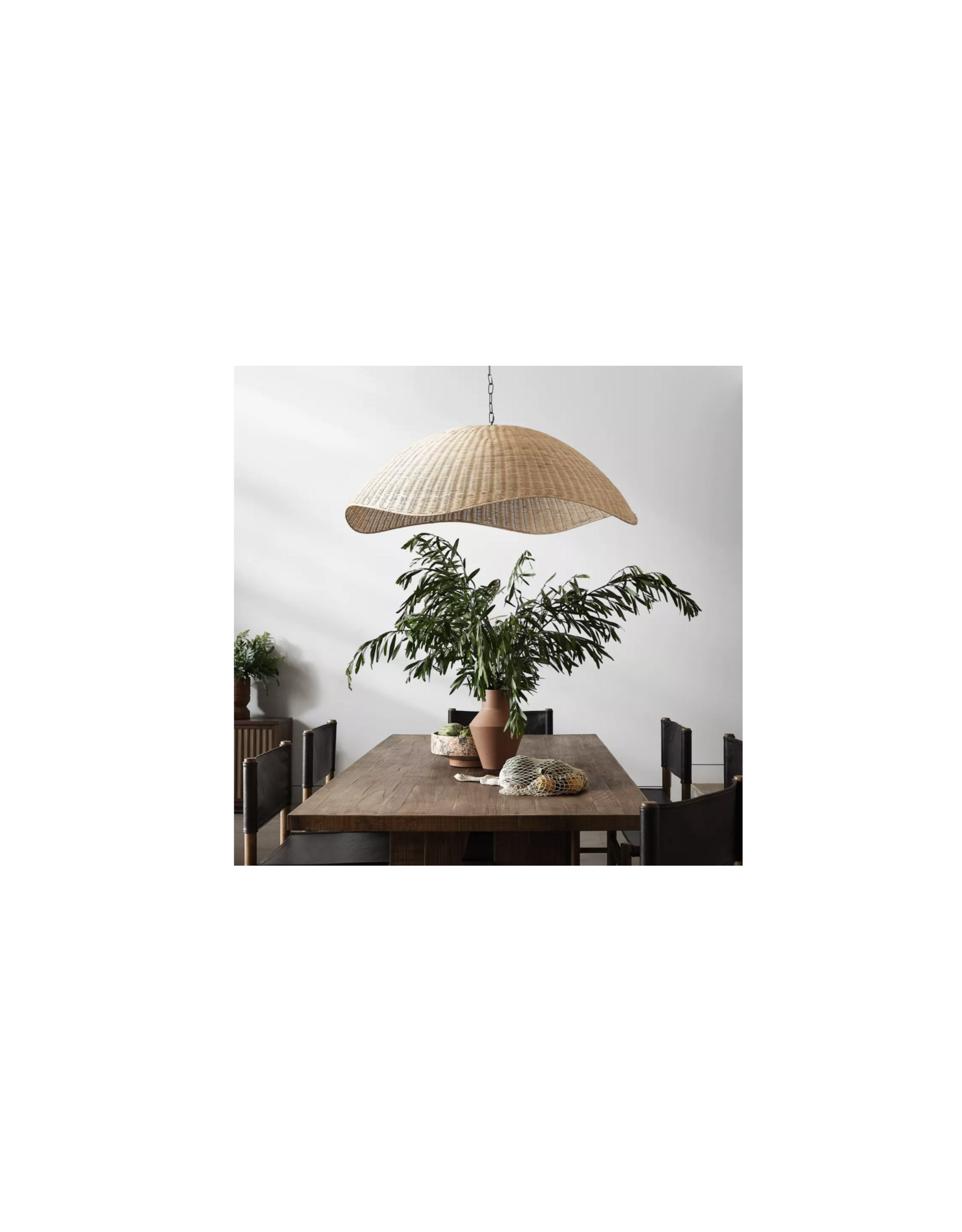 Overscale Woven Rattan Pendant