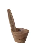 3-1/2" Rnd x 5-3/4"H Acacia  Wood Herb Stripper