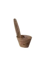 3-1/2" Rnd x 5-3/4"H Acacia  Wood Herb Stripper
