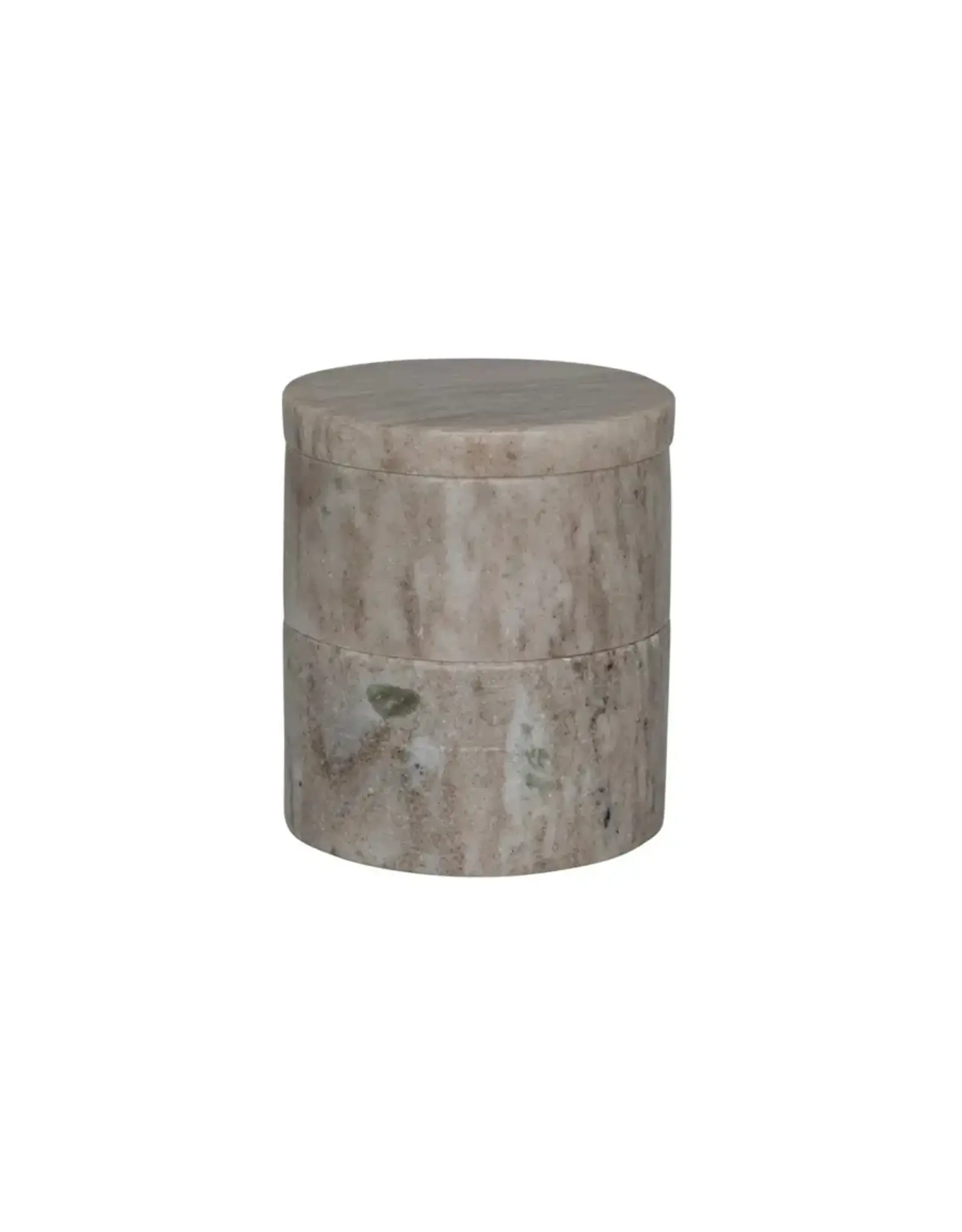 Marble Stackable Pinch Pots w/ Lid, Beige, Set of 2