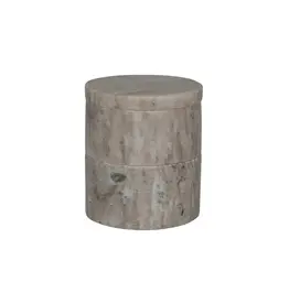 Marble Stackable Pinch Pots w/ Lid, Beige, Set of 2