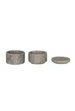 Marble Stackable Pinch Pots w/ Lid, Beige, Set of 2