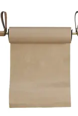 Wood Wall Mounted Paper Dispenser w/ Straps & Paper Roll, Set of 3