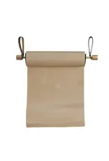 Wood Wall Mounted Paper Dispenser w/ Straps & Paper Roll, Set of 3
