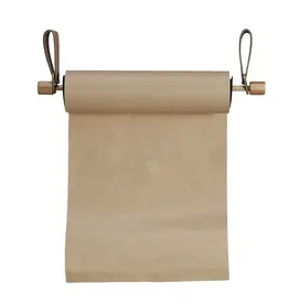 Wood Wall Mounted Paper Dispenser w/ Straps & Paper Roll, Set of 3
