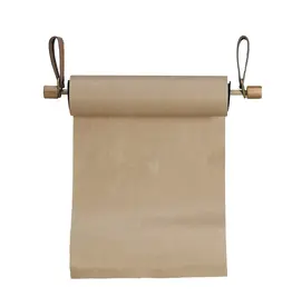 Wood Wall Mounted Paper Dispenser w/ Straps & Paper Roll, Set of 3