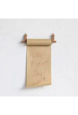 Wood Wall Mounted Paper Dispenser w/ Straps & Paper Roll, Set of 3