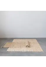 Woven Jute & Cotton Floor Runner w Fringe