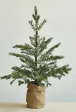 Faux Spruce Tree in Burlap Sack, Green & Natural