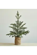 Faux Spruce Tree in Burlap Sack, Green & Natural