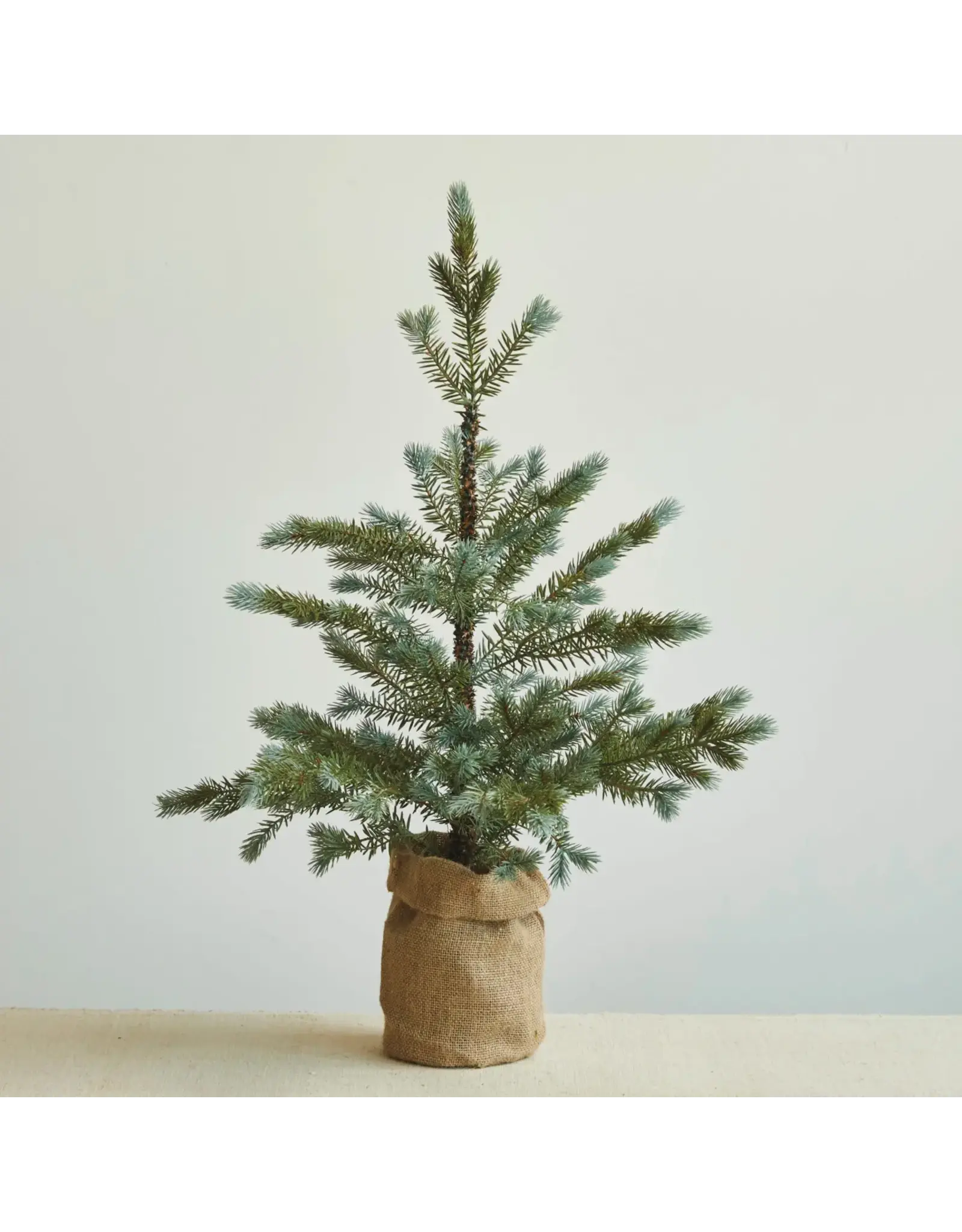 Faux Spruce Tree in Burlap Sack, Green & Natural