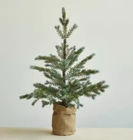 Faux Spruce Tree in Burlap Sack, Green & Natural