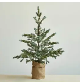 Faux Spruce Tree in Burlap Sack, Green & Natural