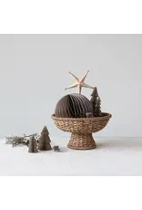 Decorative Braided Bankuan & Rattan Footed Bowl, Natural