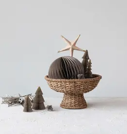 Decorative Braided Bankuan & Rattan Footed Bowl, Natural