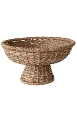 Decorative Braided Bankuan & Rattan Footed Bowl, Natural
