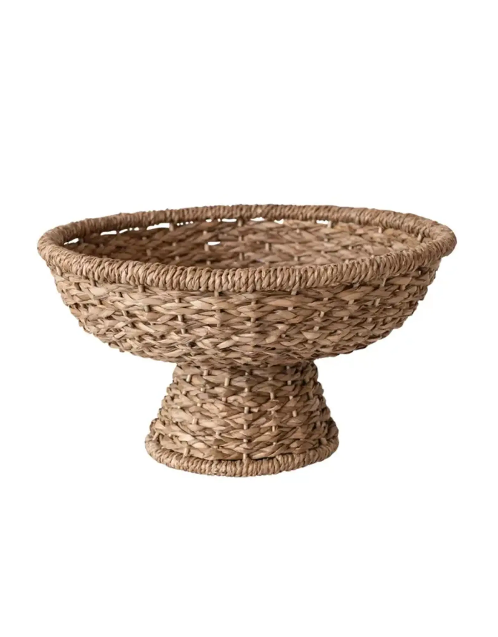 Decorative Braided Bankuan & Rattan Footed Bowl, Natural
