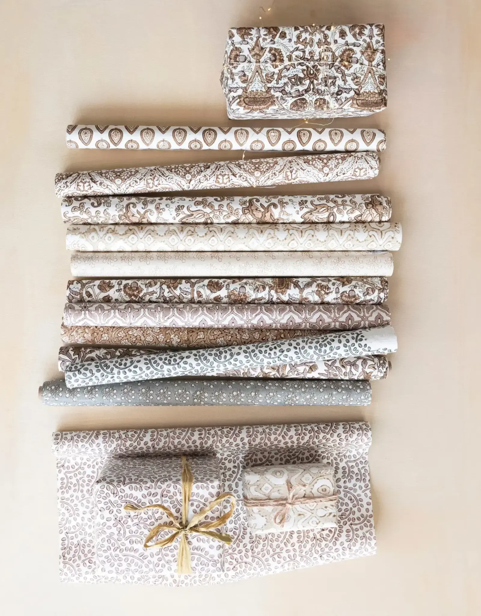 Handmade Block Print Recycled Gift Wrapping Paper