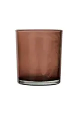 4" Mercury Glass Tealight/Votive Holder w/ Laser Etched Pinecones, Brown