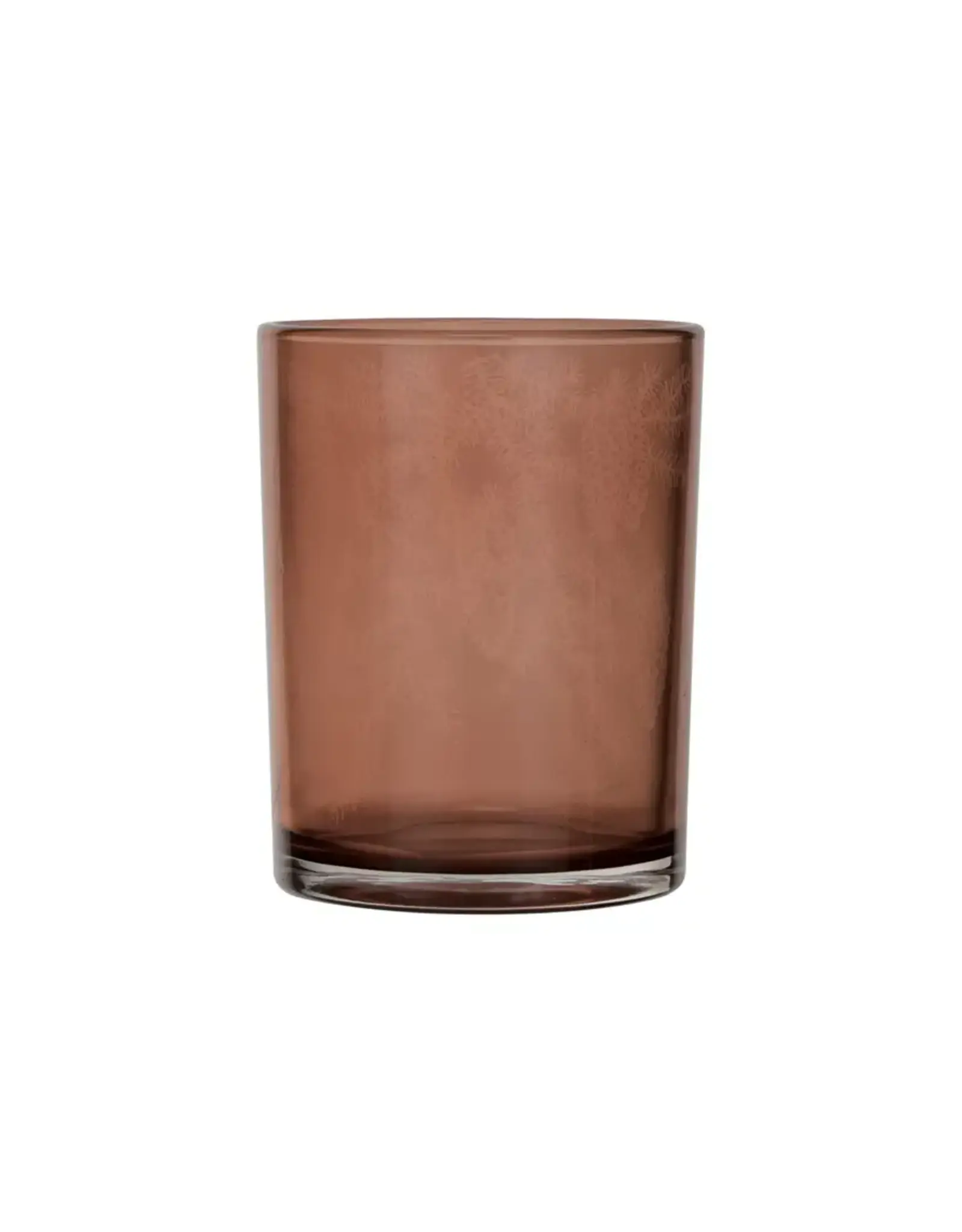 4 3/4" Etched Mercury Glass Tealight Votive, Amber
