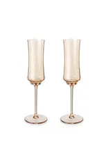 Tulip Champagne Flutes, Amber